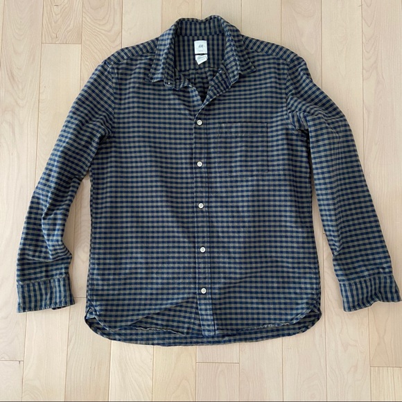 Men’s H&M Green and Blue Plaid Shirt - Picture 1 of 3